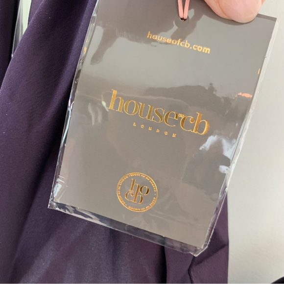 House of CB Aida Satin Halter Minidress with Sash in Night Shade Size S NWT - Picture 9 of 16